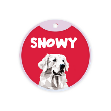 Customized Dog Id Tags - Golden Retriever (White)